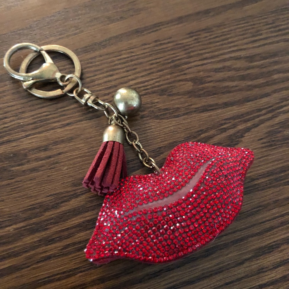 Plush Red Lip Keychain